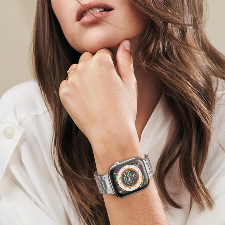 Metall Kompatibel mit Apple Watch Armband 42mm(Series 11 10) 40mm 41mm 38mm, Damen Herren Edelstahl
