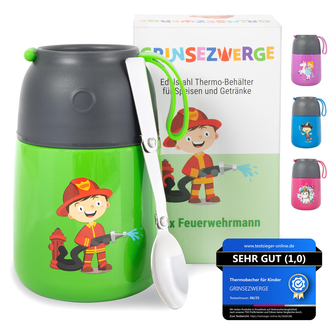 Kinder Thermobecher 500ml für Speisen und Getränke | Edelstahl Thermobehälter für Essen | Warmhalteb