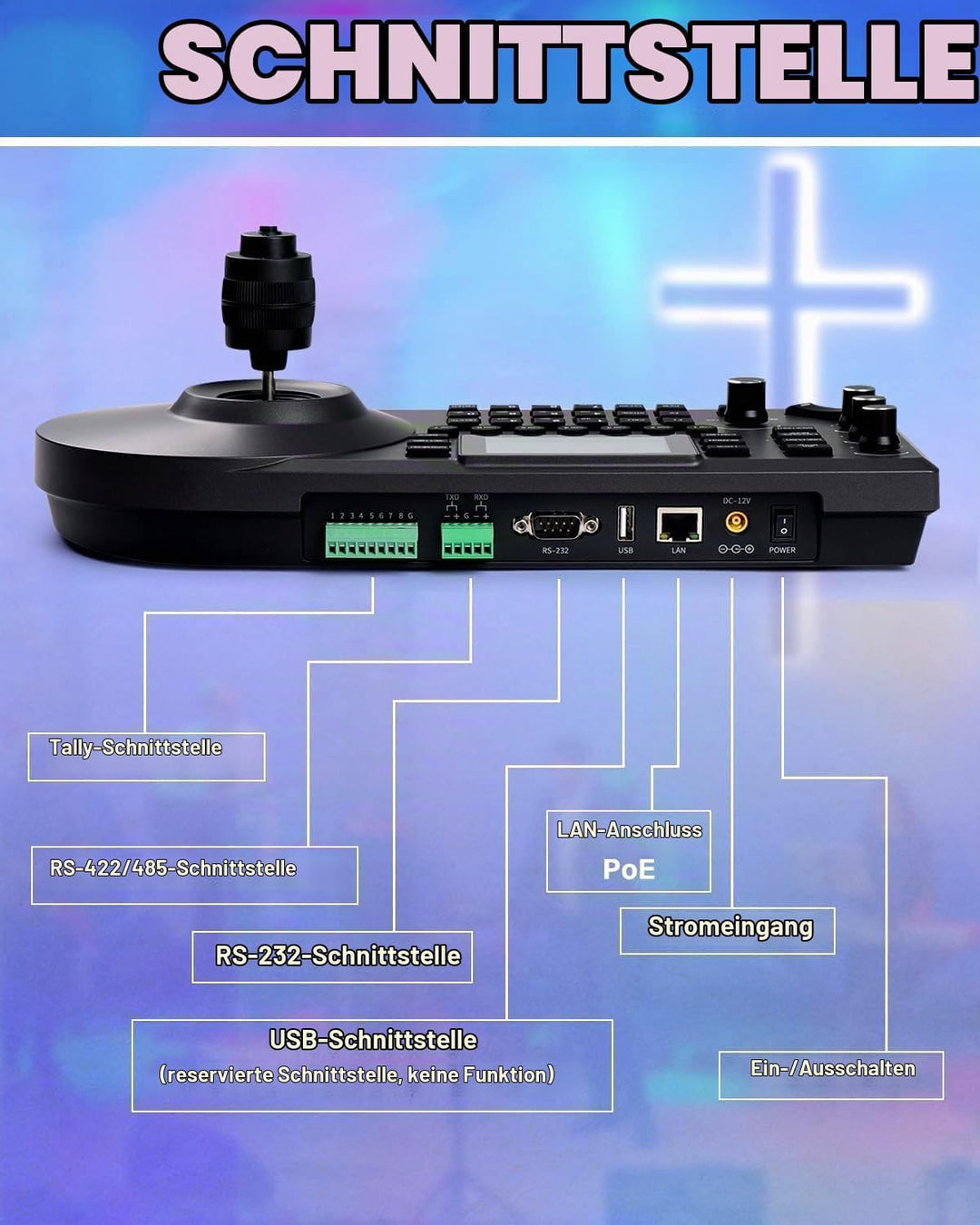 FoMaKo KC608 Pro IP LAN Streaming Kamera PTZ Controller PoE RS232 RS485, 3D PTZ Kamera Keyboard Cont