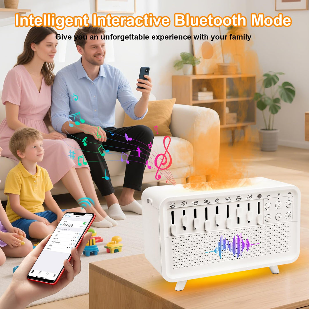 White Noise Night Light Humidifier, Luftbefeuchter mit Geräuschen, Portable Night Light Noise Machin