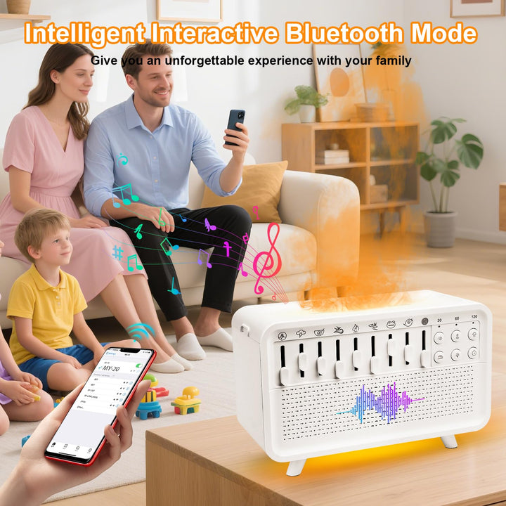 White Noise Night Light Humidifier, Luftbefeuchter mit Geräuschen, Portable Night Light Noise Machin