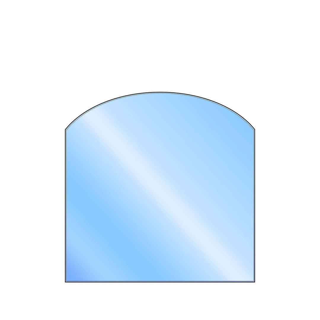 LANZZAS Bodenplatte Segmentbogen - 1000 x 1200 mm - Glasplatte | Funkenschutzplatte aus Glas Segment