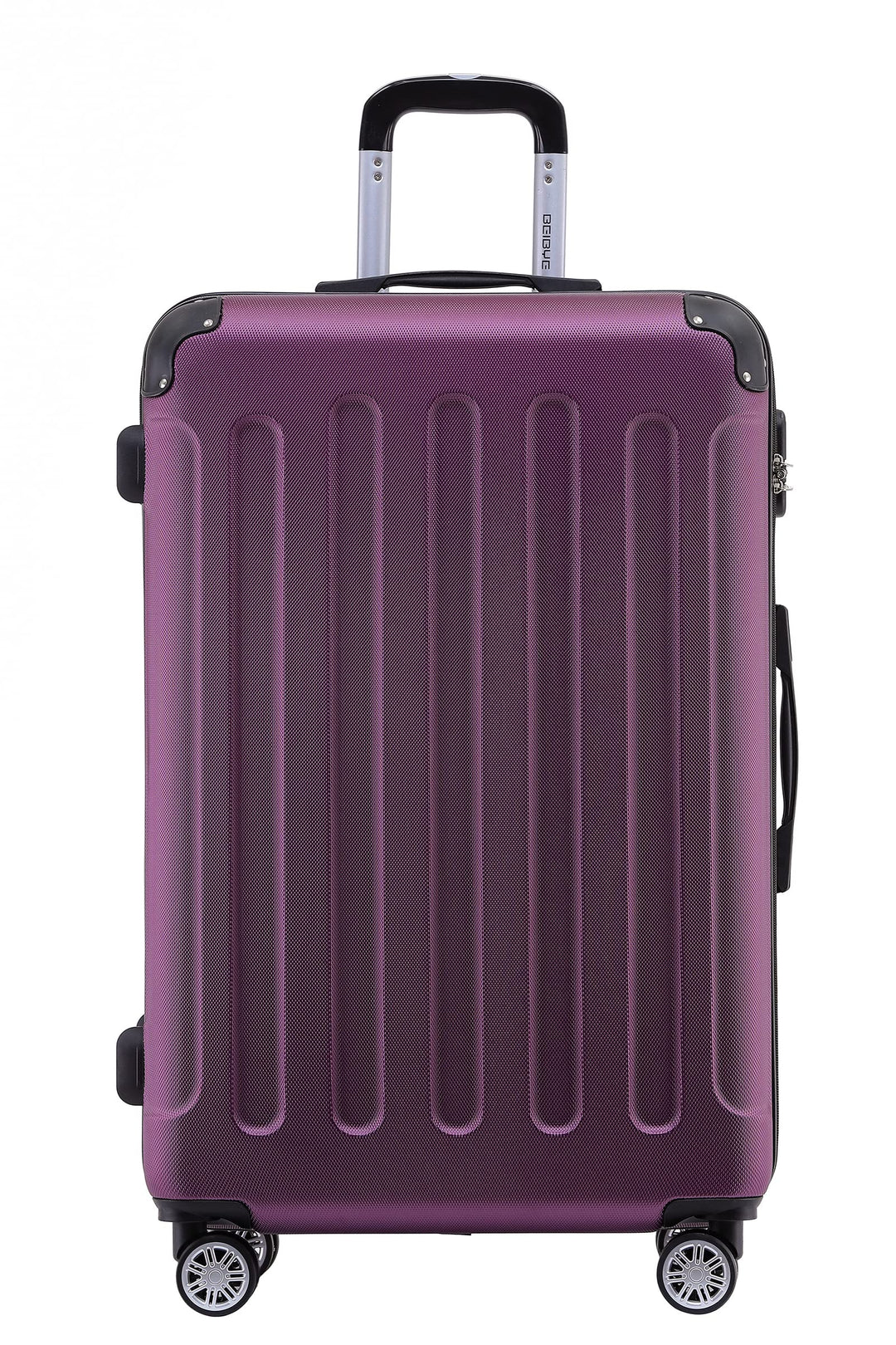 BEIBYE- Hartschalenkoffer Koffer Trolley Rollkoffer Reisekoffer Zahlenschloss 4 Zwilings-Rollen (Vio