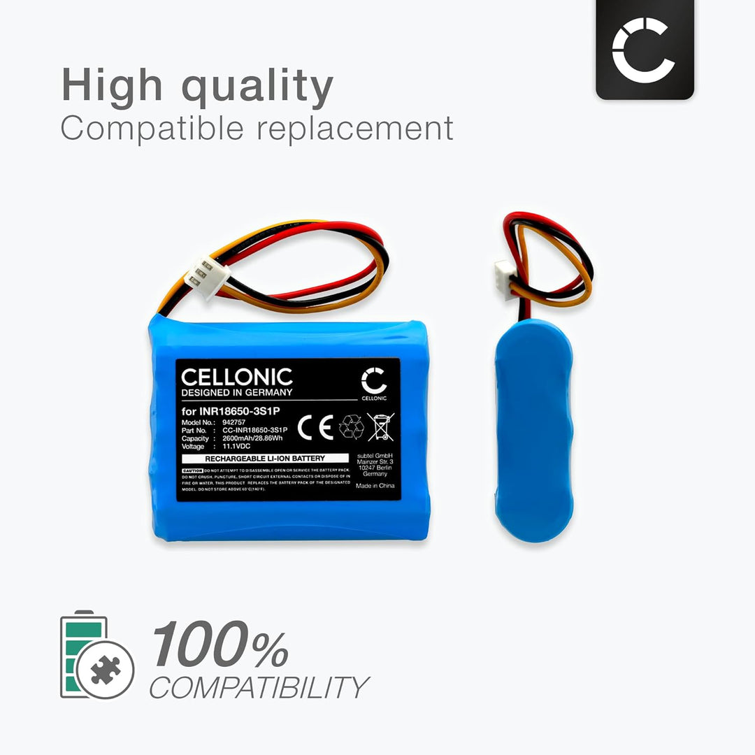 CELLONIC, Lautsprecherakku kompatibel mit DOCKIN D Fine, D Fine 2, D Fine 2 Plus (2600mAh, 11.1V) Er
