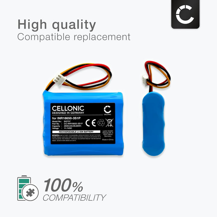 CELLONIC, Lautsprecherakku kompatibel mit DOCKIN D Fine, D Fine 2, D Fine 2 Plus (2600mAh, 11.1V) Er