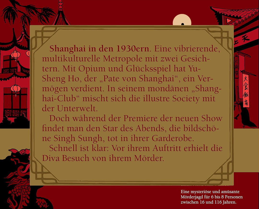 Mörderische Dinnerparty – Mord in Shanghai - Krimidinner für zuhause für 6 bis 8 Personen/ spannende