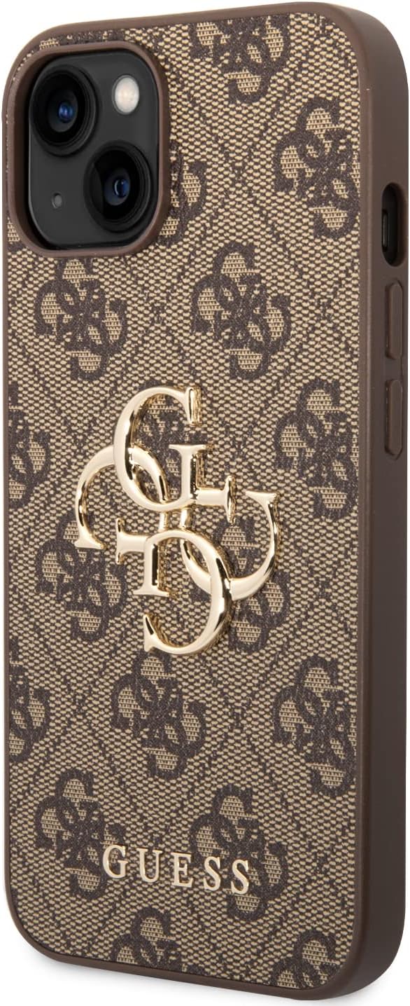 Guess Golden Logo kompatibel mit iPhone 14 Plus Hülle - Braun, GUHCP14M4GMGGR, schwarz