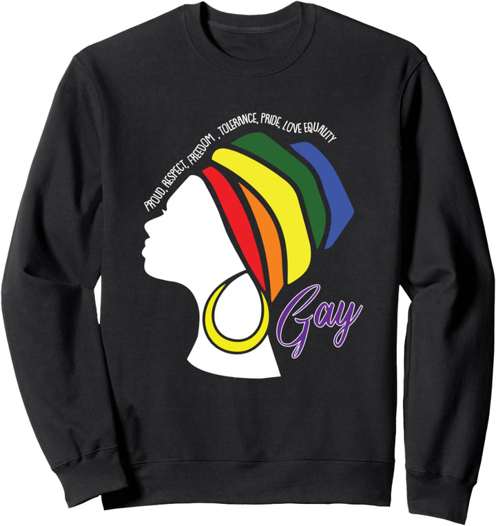 Gay Pride LGBT-Q Inspirational Woman Rainbow Flag Proud Ally Sweatshirt