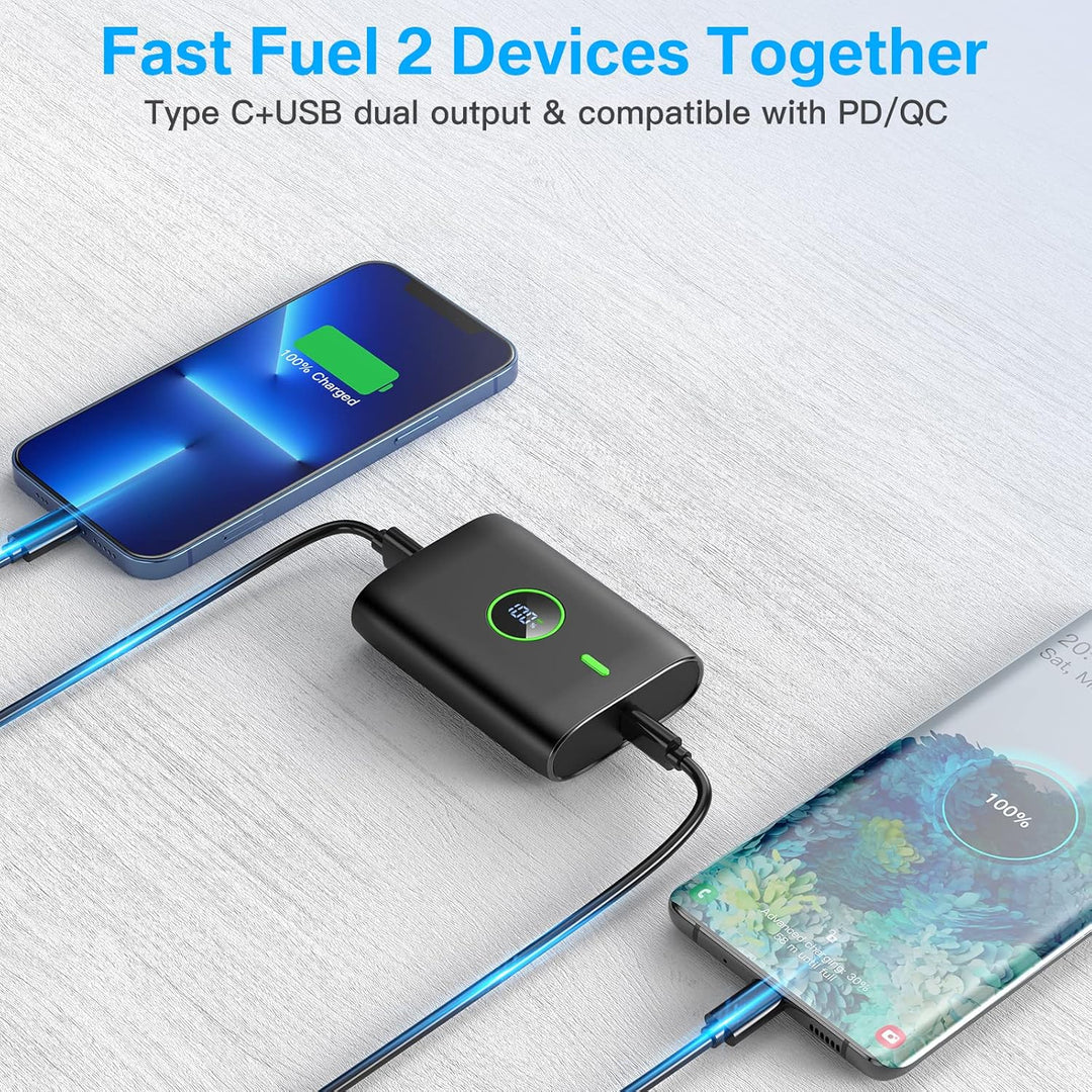 Power Bank 10000 mah,22.5W powerbank klein Aber stark mit led-anzeige,12v Ausgang,Mini powerbank Ext
