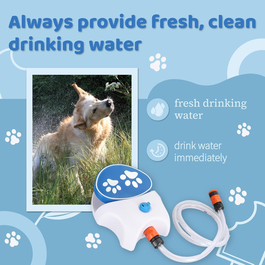 Gugxiom Outdoor-Trinkbrunnen für Haustiere, Trinkbrunnen für Hunde mit Trittfunktion, Wasserspender