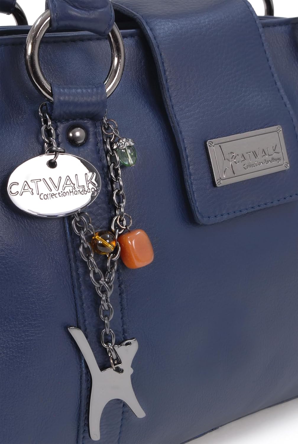 Catwalk Collection Handbags - Leder - Umhängetasche/Handtasche/Schultertasche - MARTINA Blau, Blau