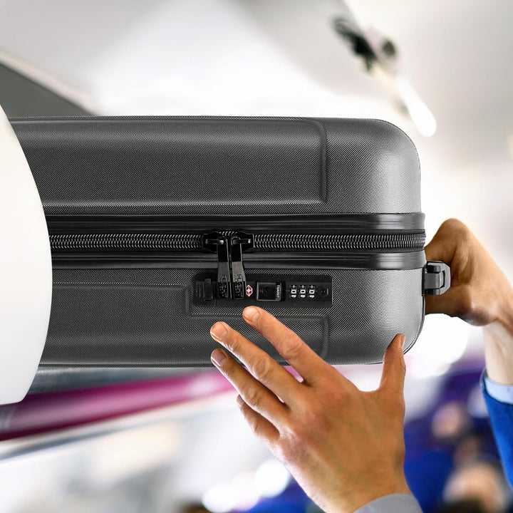 Flight Knight Premium Lightweight Suitcase - TSA-Schloss Mit USB-Anschluss - 8 Spinner-Rader - ABS-H