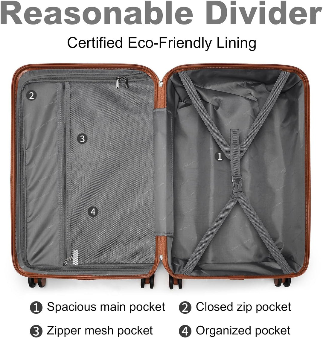 British Traveller Hartschalenkoffer Gross Handgepäck Koffer 73 * 47 * 30cm Reisekoffer Gross Koffer