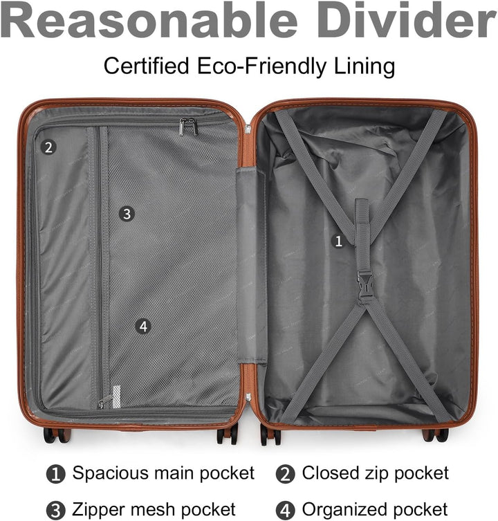 British Traveller Hartschalenkoffer Gross Handgepäck Koffer 73 * 47 * 30cm Reisekoffer Gross Koffer