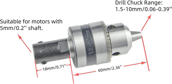 CHANCS Mini-Elektromotor 775 DC Motor 12V/24V mit B10 Bohrfutter und Sitzhalterung Mini-Tischsäge zu