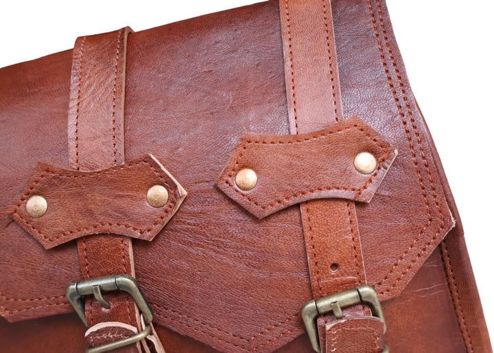 AMERICAN BLUE Braune Ledertasche, Satteltaschen für Sattel, Hecktasche, 2 Taschen für Fahrrad, Motor