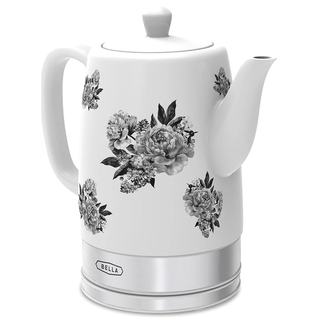 BELLA 1.5L Electric Ceramic Kettle - Black Floral Schwarz Floral, Schwarz Floral
