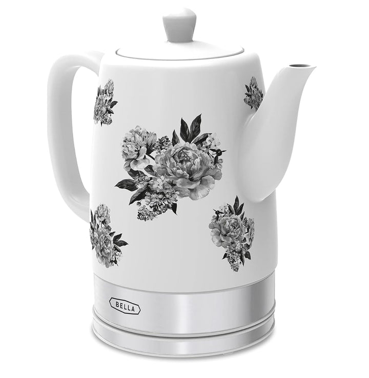 BELLA 1.5L Electric Ceramic Kettle - Black Floral Schwarz Floral, Schwarz Floral