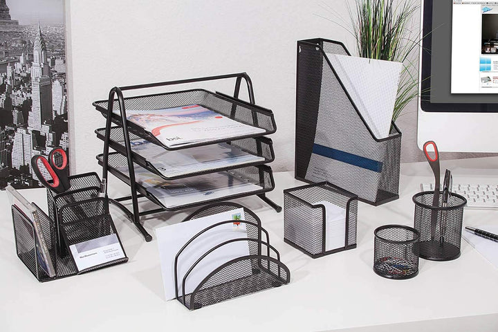 Wedo 65801 Briefablage Office (aus Drahtmetall, 3 Fächer, passend bis C4-Format, 35 x 30 x 27 cm) sc