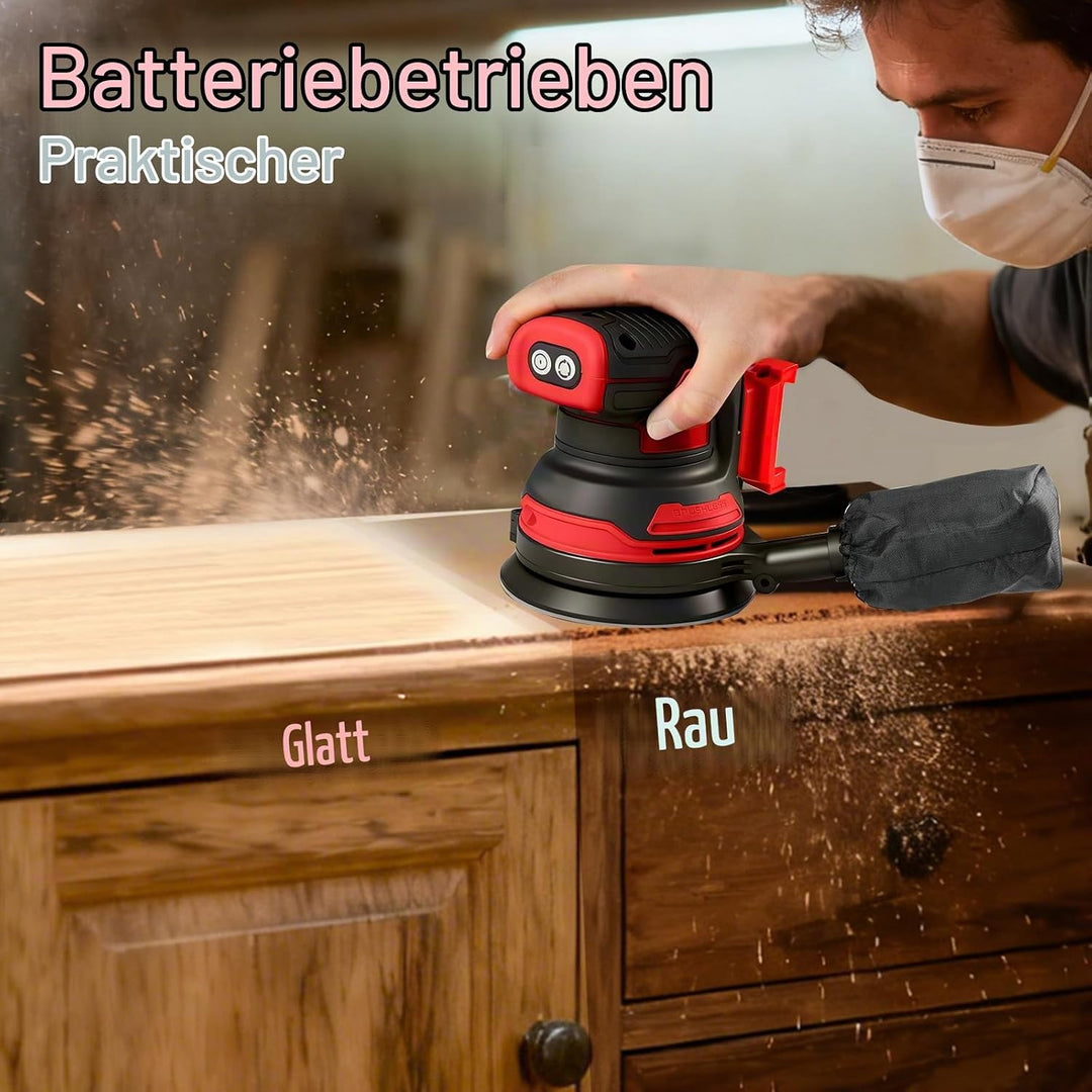 Bürstenloser Exzenterschleifer für Milwaukee M18 18V Akku, 12,7 cm Brushelss Elektrischer Handschlei