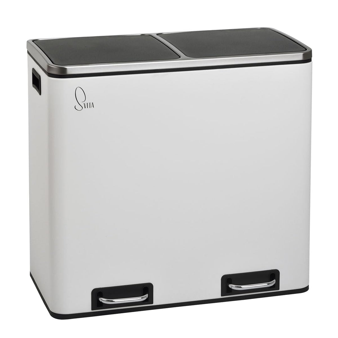 SVITA TM2X24 Treteimer 48 Liter Abfalleimer Mülleimer Design Mülltrennung Papierkorb Küchen-Ordnung