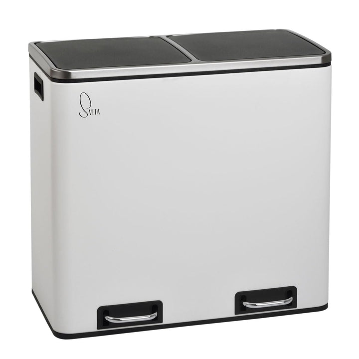 SVITA TM2X24 Treteimer 48 Liter Abfalleimer Mülleimer Design Mülltrennung Papierkorb Küchen-Ordnung