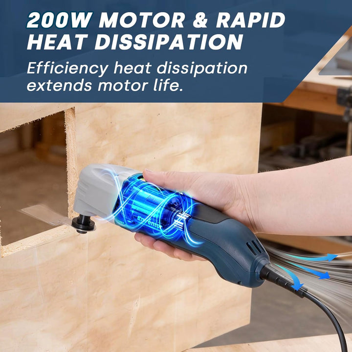 Enventor 200W Oszillationswerkzeug, 22000RPM, 3° Oszillationswinkel, Oszillierendes Multifunktionswe
