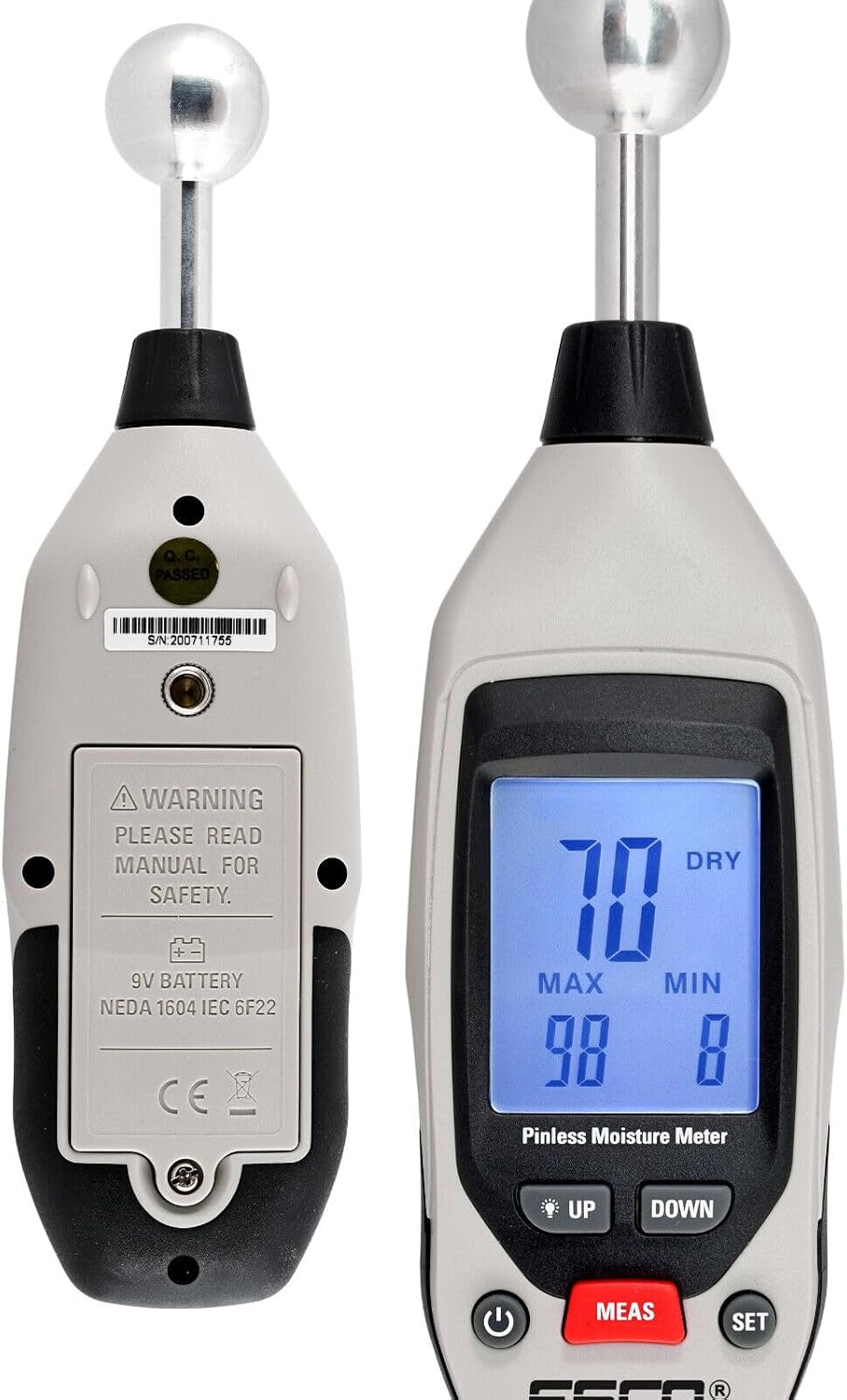 ES-980 Elektronischer Feuchtigkeitsmesser | Feuchtemessgerät für Wände, Holz, Beton, Estrich & Bauma