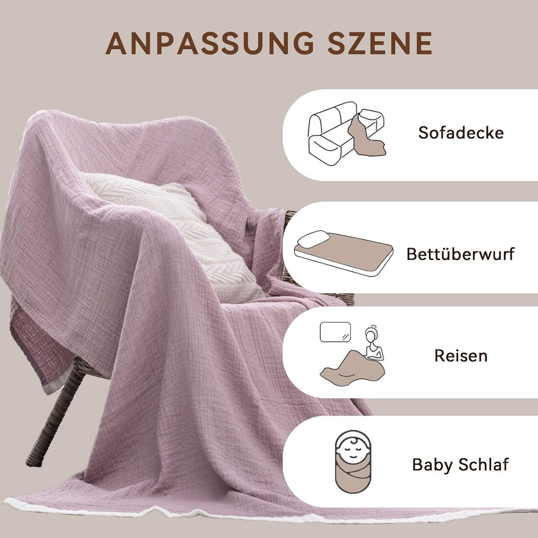 SE SOFTEXLY Premium Kuscheldecke 130x150 cm - Bettüberwurf Wohndecke Wendedecke Kuscheldecke Sofadec