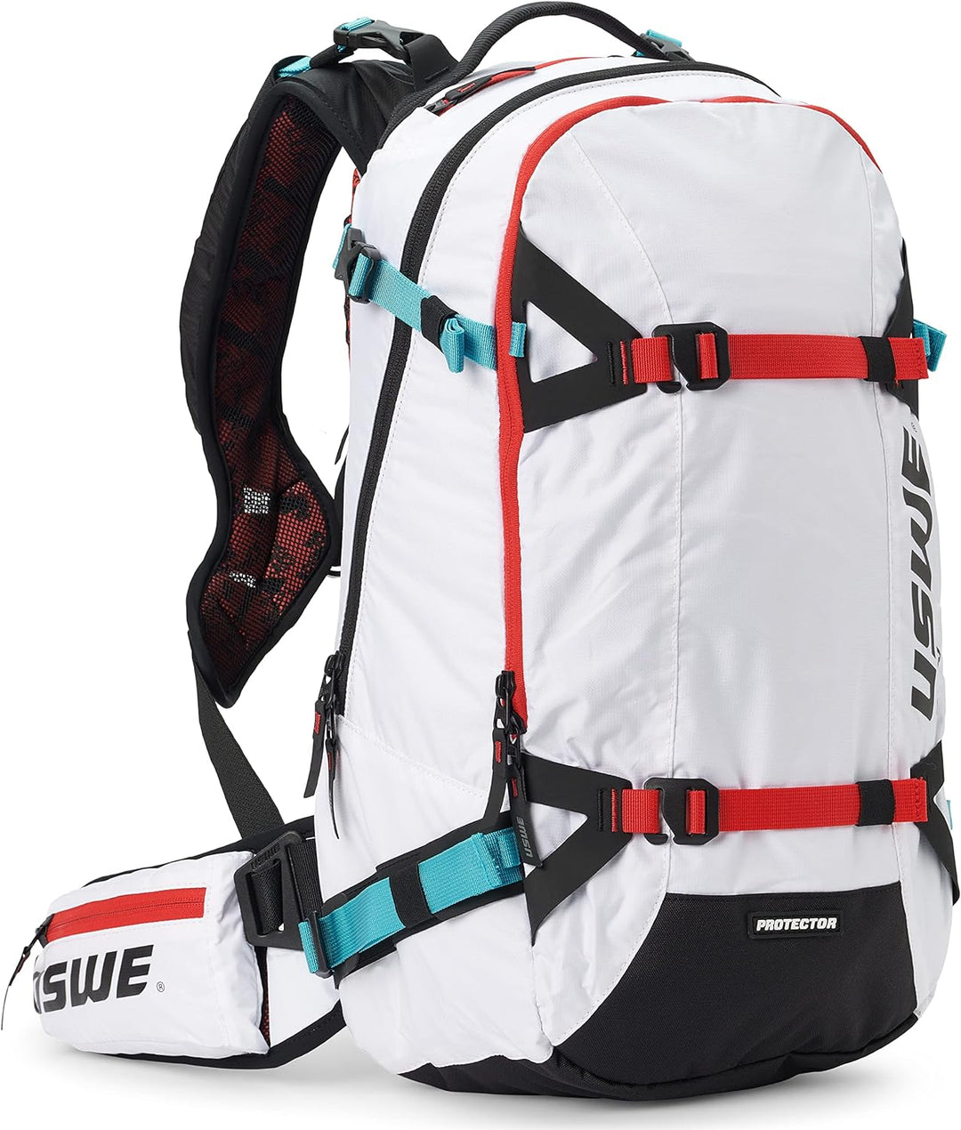 USWE Pow, Ski und Snowboard Rucksack mit Rückenprotektor, für Damen und Herren Pow 16l Weiss, Pow 16