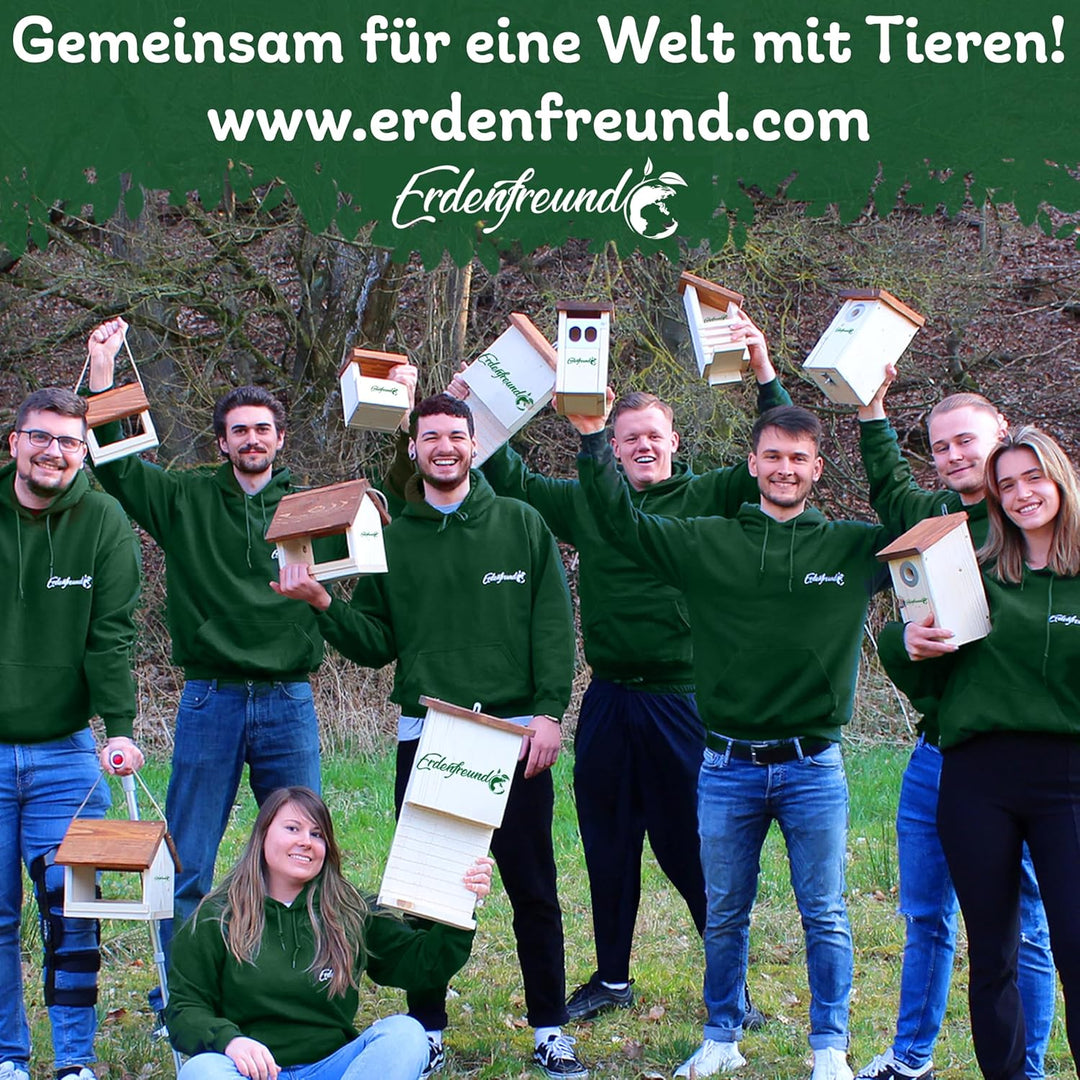 ERDENFREUND® Igelfutterhaus mit Rattenklappe + 2er Set Wasser- & Futternapf Igelhaus mit Rattenklapp