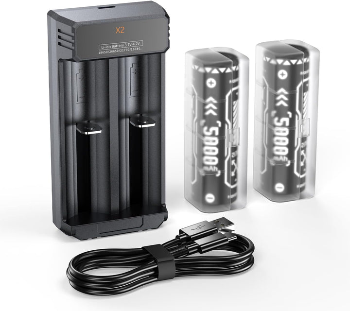 21,700-Akku und Universal-Ladegerät | 5000mAh 18Wh für Elektrische oder Automatische Geräte, 3,6 V/3
