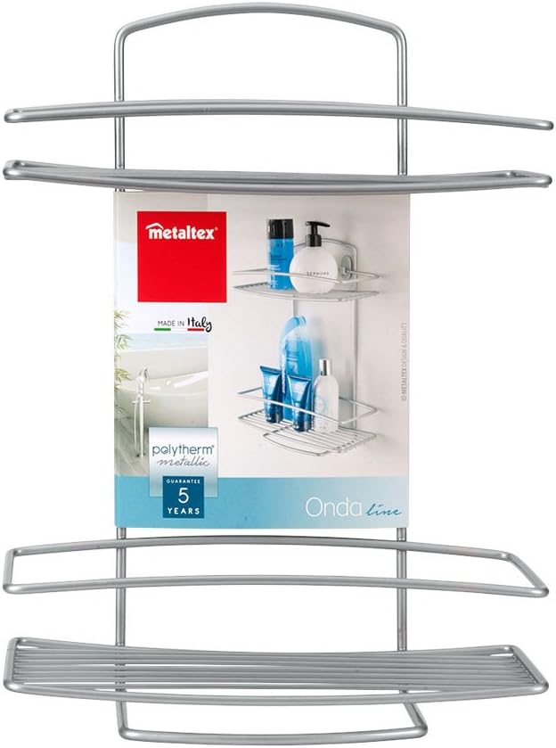 Metaltex 460002 Regal Onda mit 2 Etagen, 26 x 11 x 35 cm