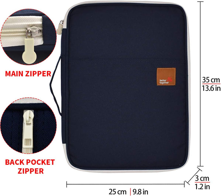 El-fmly Dokument A4 wasserdichte Tasche Organizer Portfolio Reissverschluss tragbar für iPad Noteboo