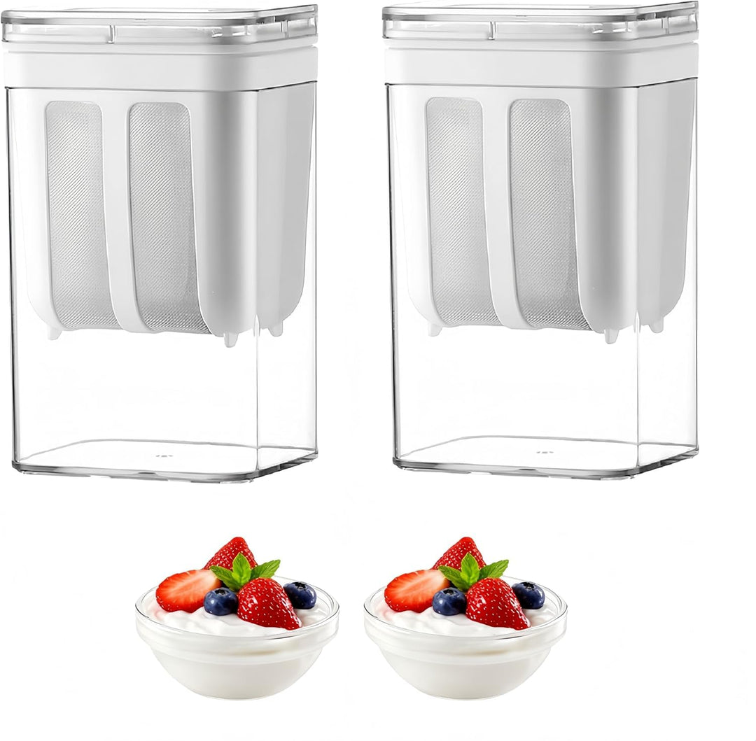 Feine Filtersiebe Joghurt Sieb mit Deckel,Wiederverwendbarer Joghurt Molke Separator,1800ML Griechis