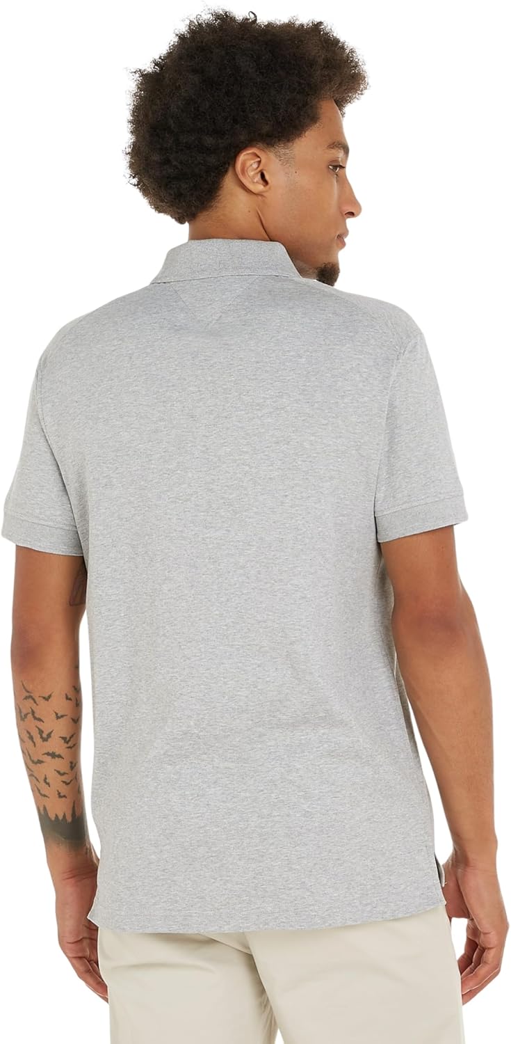 Tommy Hilfiger Herren Kurzarm Poloshirts XL Grau (Light Grey Heather), XL Grau (Light Grey Heather)