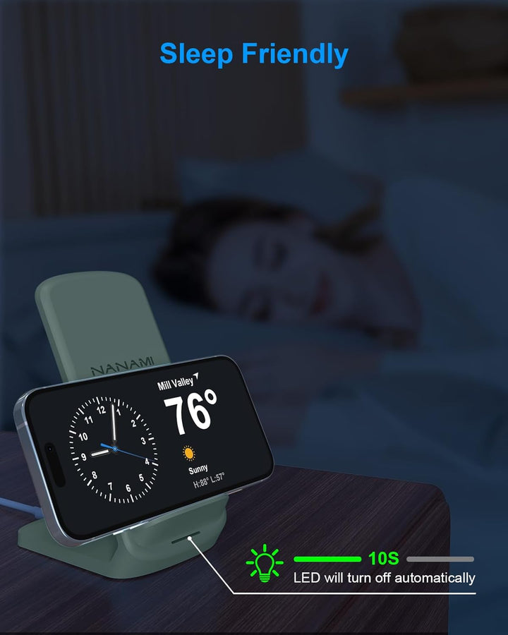 NANAMI Fast Wireless Charger mit 20W PD Netzteil, 15W Induktive Ladestation | Für iPhone 17/16/15/14