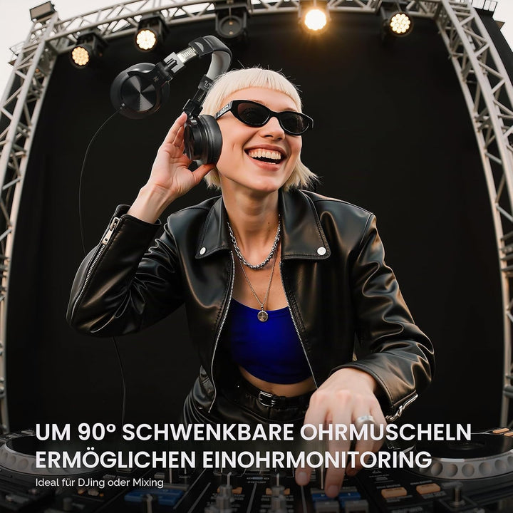 OneOdio A71D Over-Ear Kopfhörer, Studio Monitor Kopfhörer mit Kabel, Hi-Res Audio, faltbares Design