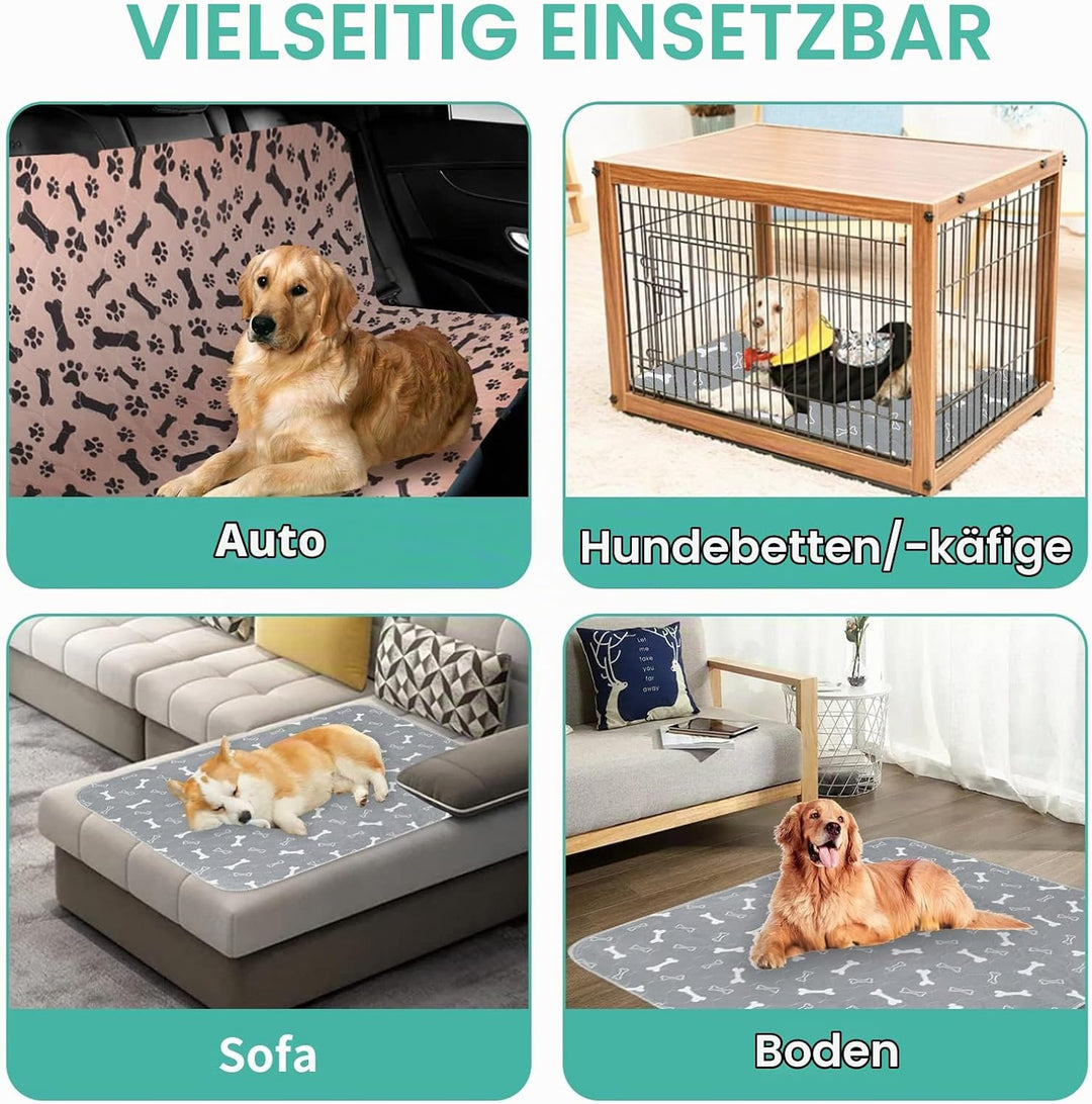 2 Stück 90*80cm Welpenunterlagen Waschbar, Wiederverwendbare Puppy Training Pads, rutschfeste und sa