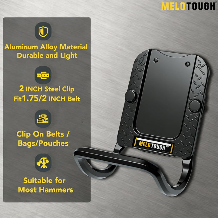 MELOTOUGH Hammerhalter für Gürtel, Hammerschlaufe für bis zu 5,1 cm Werkzeuggürtel, hält Hämmer, Bei