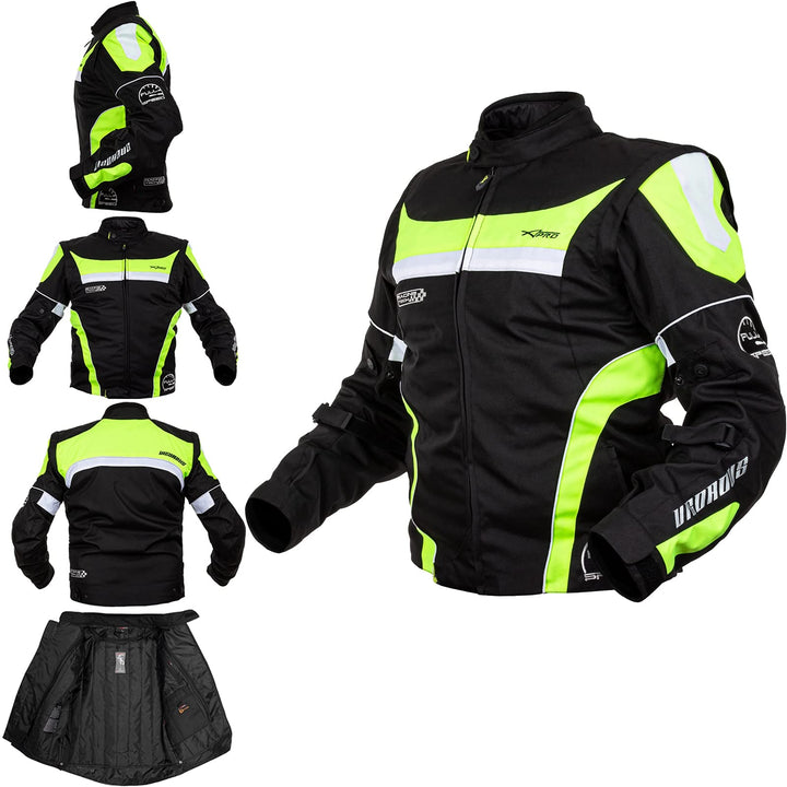 A-pro Motorradjacke für Damen, Nylon, Oxford, Thermoweste, reflektierend S Neon, S Neon