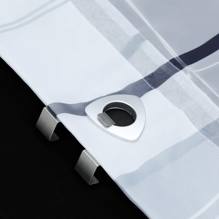 HongYa Raffrollo mit Wellen Druck Transparenter Voile Raffgardine Vorhang mit Hakenösen H/B 140/80 c