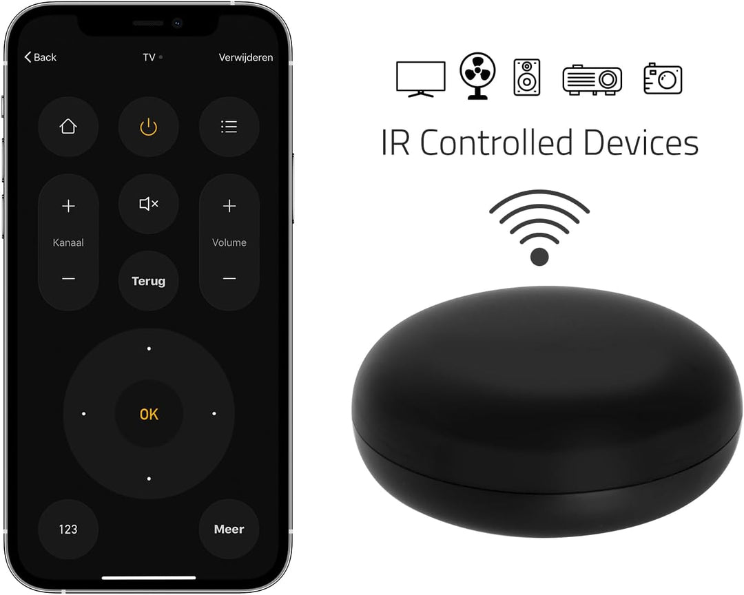 Hombli Smart IR Universal Fernbedienung für Smart Home | WLAN mit 360° Infrarotempfang & Zeitschaltu