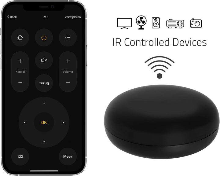 Hombli Smart IR Universal Fernbedienung für Smart Home | WLAN mit 360° Infrarotempfang & Zeitschaltu