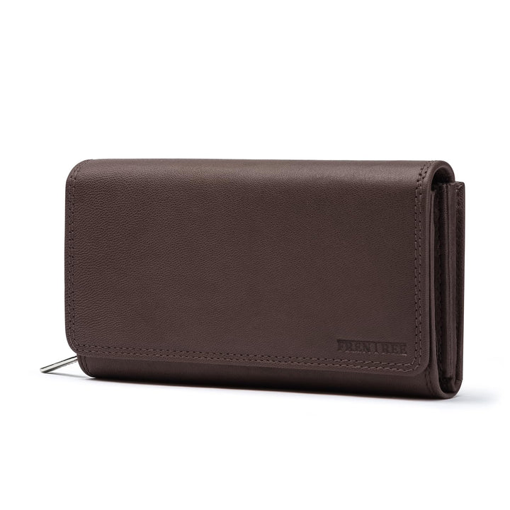 Frentree® Damen Geldbörse aus echtem Nappaleder, grosses Leder Portemonnaie mit RFID-Schutz, weiches