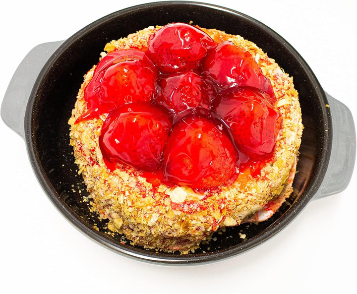 BergHoff Auflaufform rund klein (Backform aus Steingut, spülmaschinenfest, Grösse 19,5x19,5x5 cm, Fo