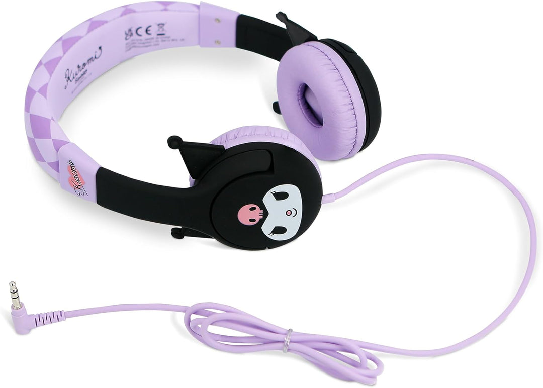 OTL Technologies Kinder-Kopfhörer mit Kabel von Kuromi mit Lautstärkeregler, offiziell lizenziert vo