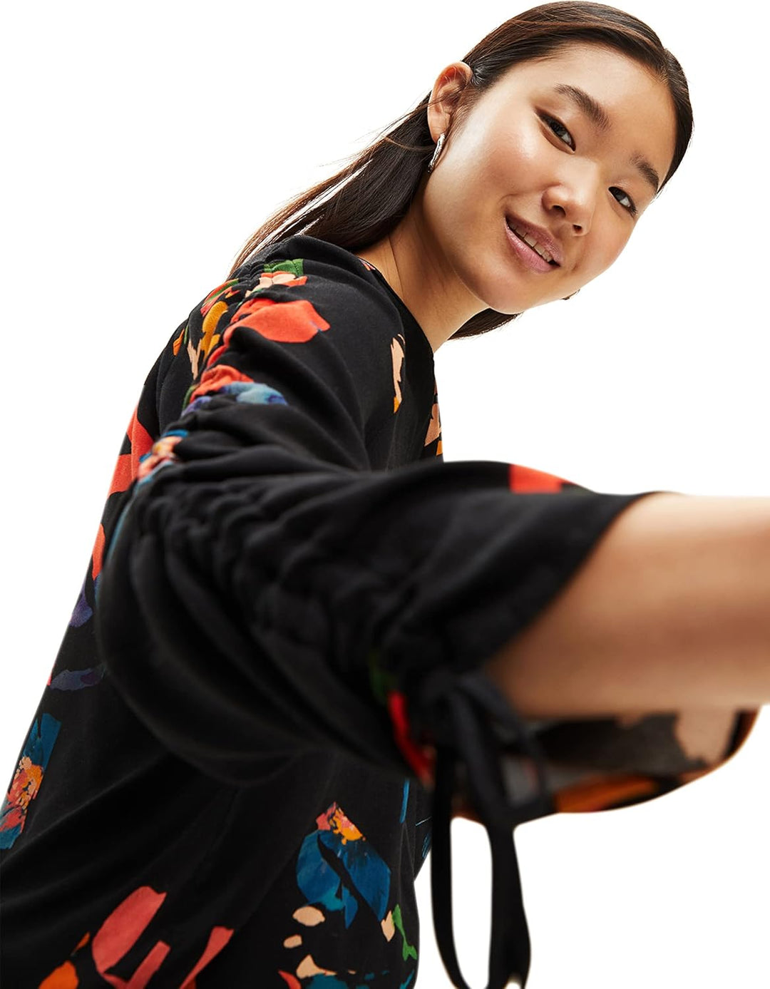 Desigual Damen Blouse Long Sleeve T-Shirt S Schwarz, S Schwarz