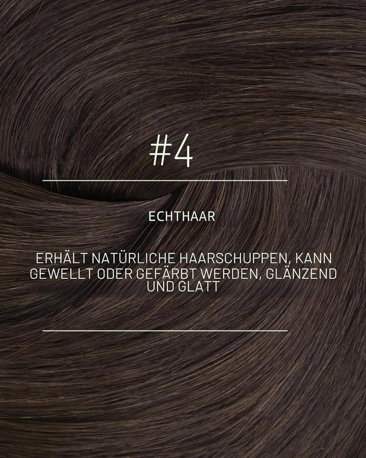 RUNATURE Echthaar Extensions Clip Braun 40cm 3 Stück Clip in Extensions Echthaar Gerade Clip Extensi