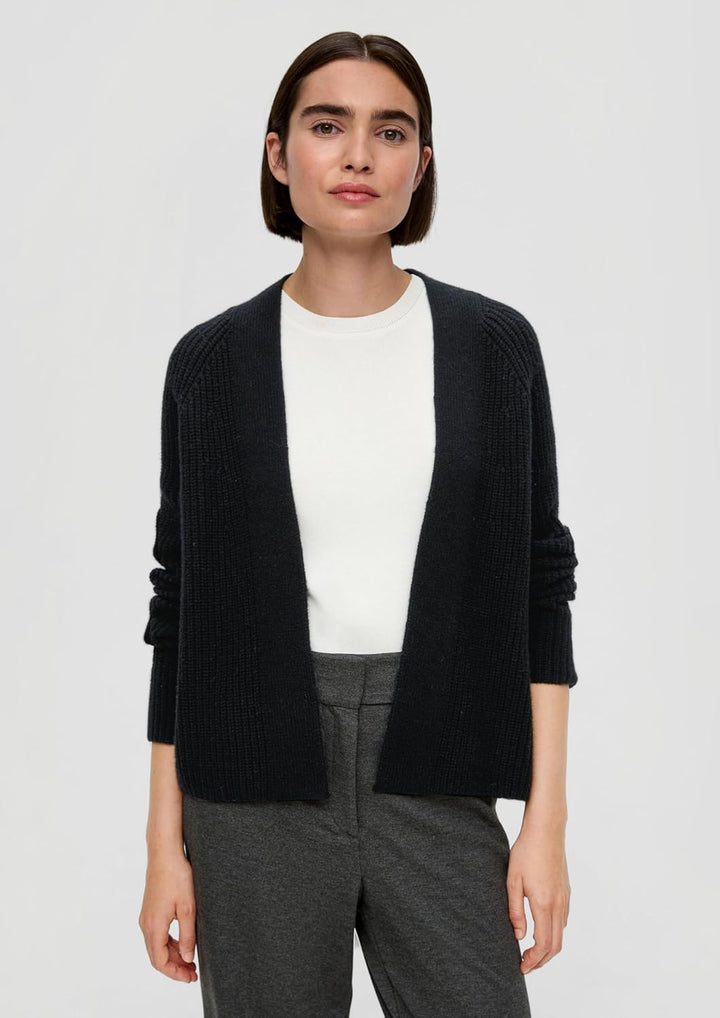 s.Oliver Kurzer Cardigan aus Wollmix 46 Schwarz, 46 Schwarz